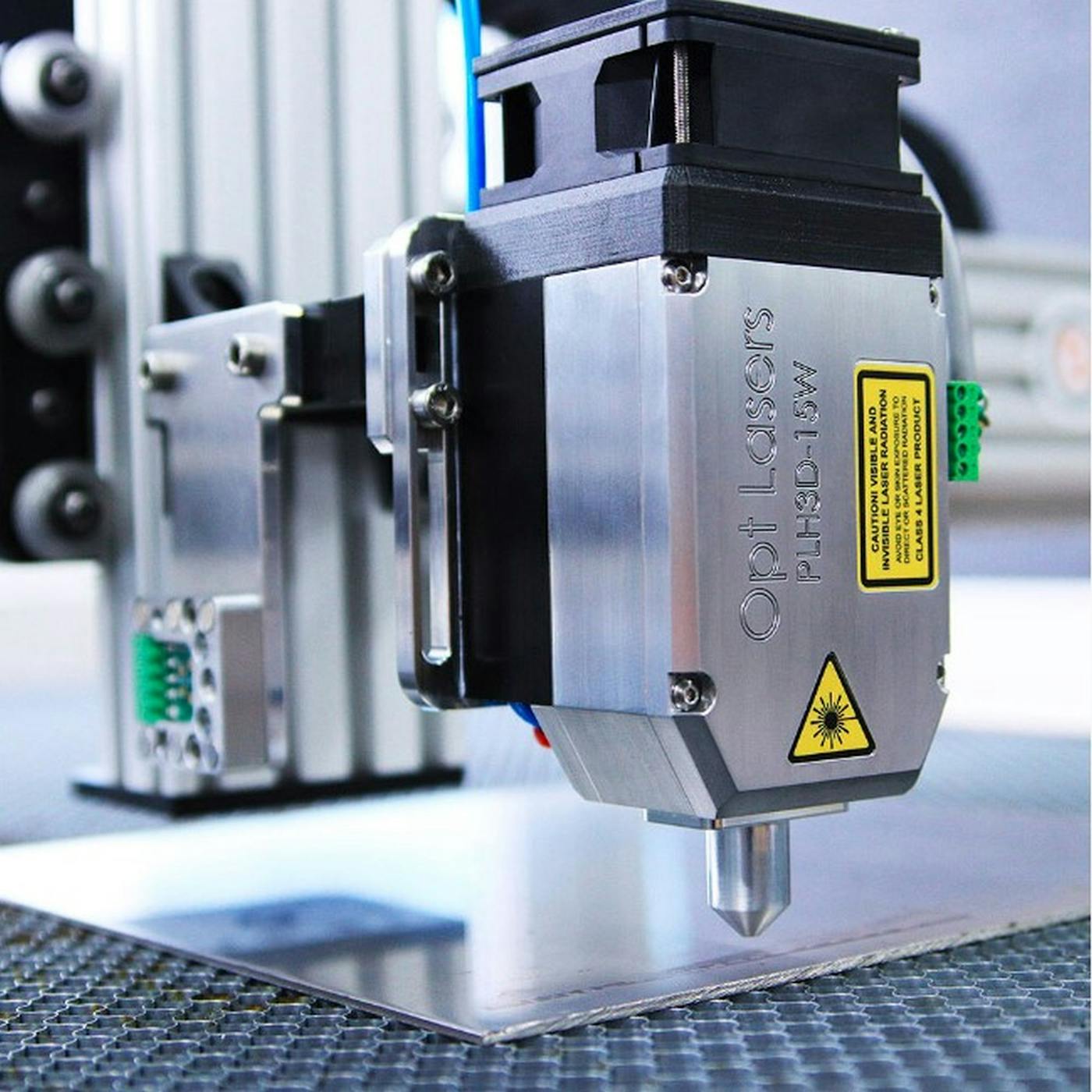 Industrial engraving machine in operation